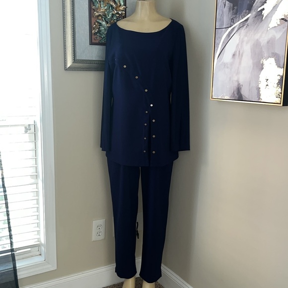 KAY UNGER Jenna Stretch Crepe Jumpsuit w/ Grommet - Picture 2 of 12